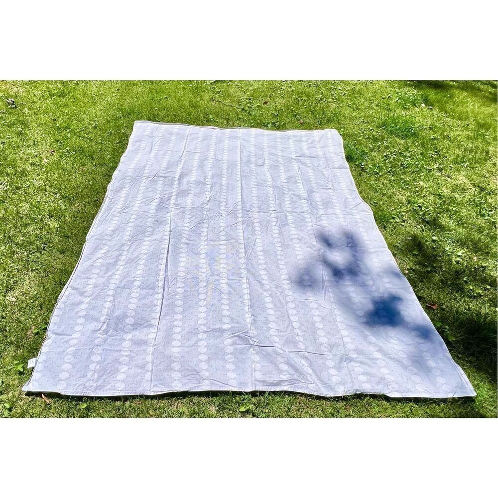 Crate & Barrel Genevieve Bennett Grey Geometric Print Full Sheet Set-READ